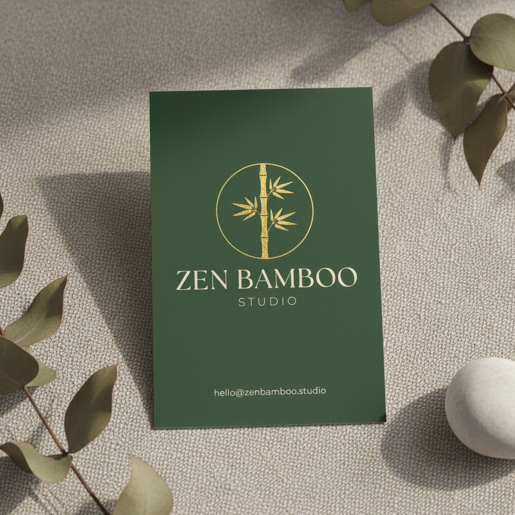 Zen Bamboo Studio logo on business card